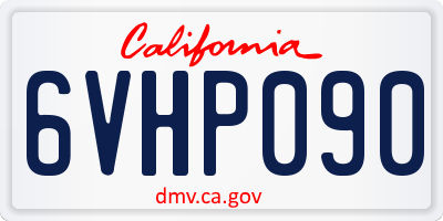 CA license plate 6VHP090