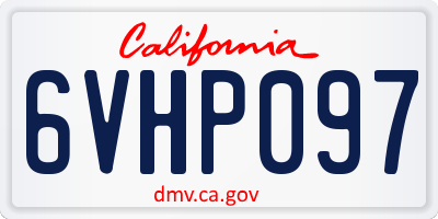 CA license plate 6VHP097