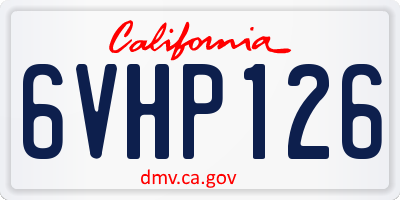 CA license plate 6VHP126