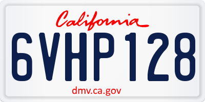 CA license plate 6VHP128
