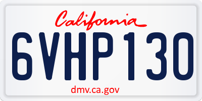 CA license plate 6VHP130