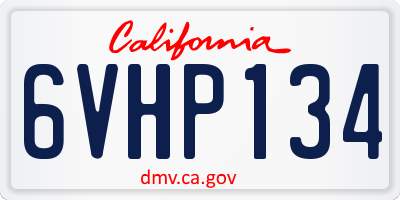 CA license plate 6VHP134