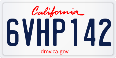 CA license plate 6VHP142