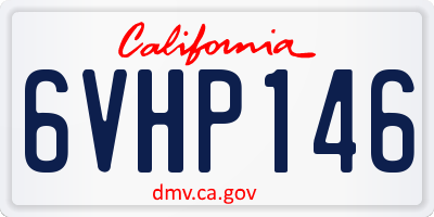 CA license plate 6VHP146