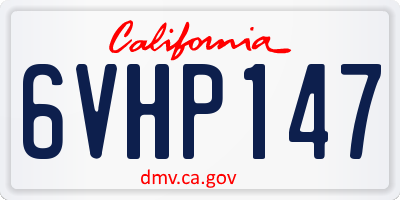 CA license plate 6VHP147