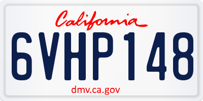 CA license plate 6VHP148