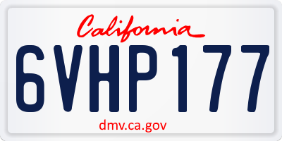 CA license plate 6VHP177