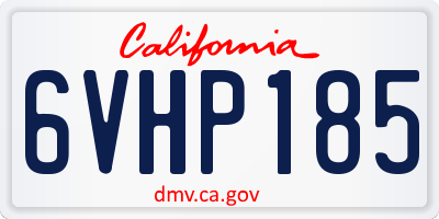 CA license plate 6VHP185