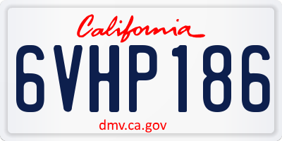 CA license plate 6VHP186
