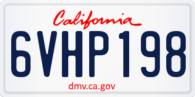 CA license plate 6VHP198