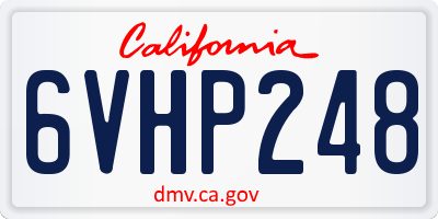 CA license plate 6VHP248