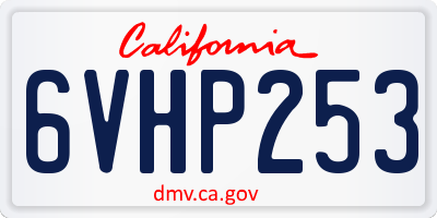 CA license plate 6VHP253