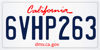 CA license plate 6VHP263