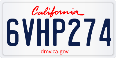 CA license plate 6VHP274