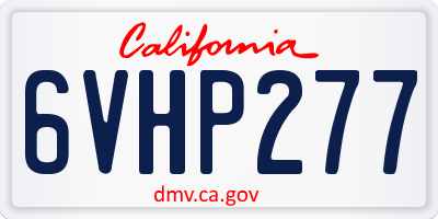 CA license plate 6VHP277