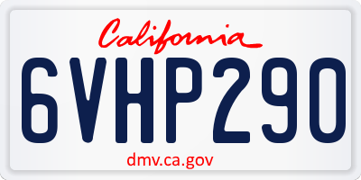 CA license plate 6VHP290