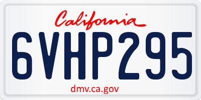 CA license plate 6VHP295