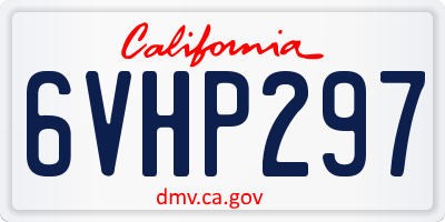 CA license plate 6VHP297