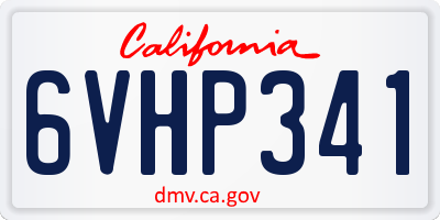 CA license plate 6VHP341