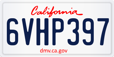 CA license plate 6VHP397