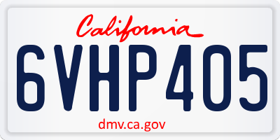 CA license plate 6VHP405