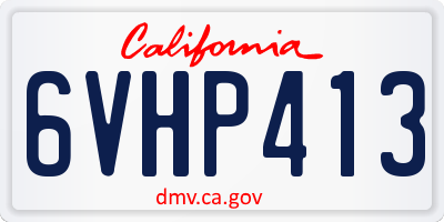 CA license plate 6VHP413