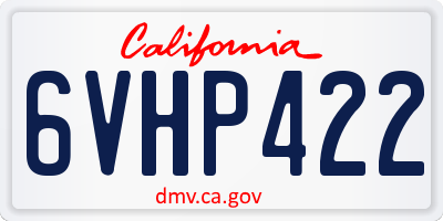 CA license plate 6VHP422
