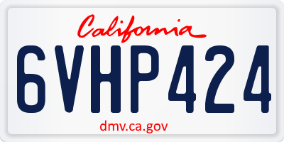 CA license plate 6VHP424