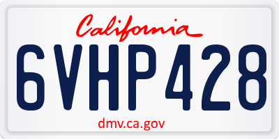 CA license plate 6VHP428