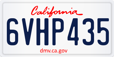 CA license plate 6VHP435