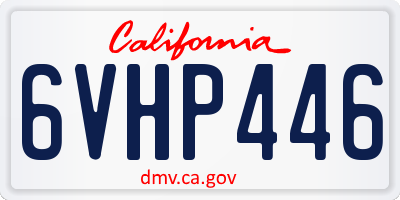 CA license plate 6VHP446