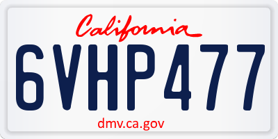 CA license plate 6VHP477