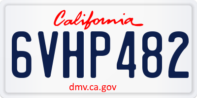 CA license plate 6VHP482