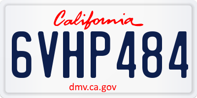 CA license plate 6VHP484