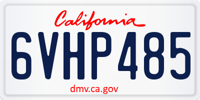 CA license plate 6VHP485