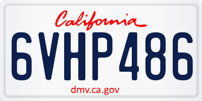 CA license plate 6VHP486