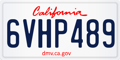 CA license plate 6VHP489