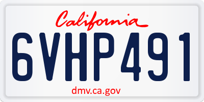 CA license plate 6VHP491