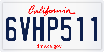 CA license plate 6VHP511