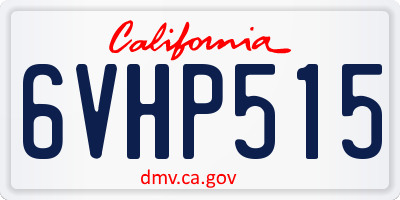CA license plate 6VHP515