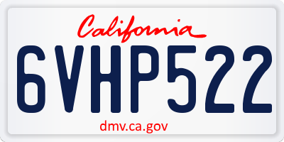 CA license plate 6VHP522