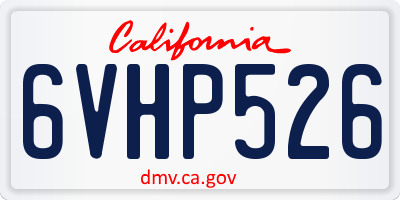 CA license plate 6VHP526