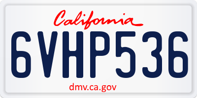 CA license plate 6VHP536