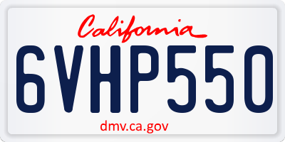 CA license plate 6VHP550