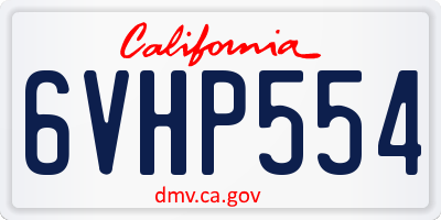CA license plate 6VHP554