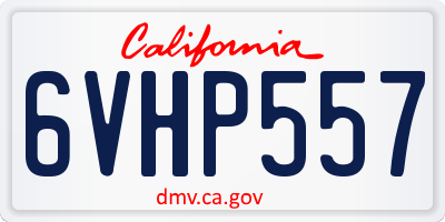 CA license plate 6VHP557