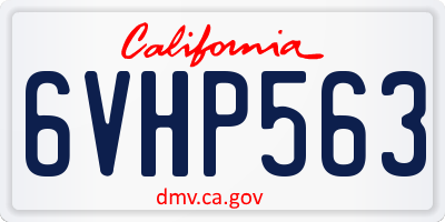 CA license plate 6VHP563