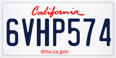 CA license plate 6VHP574