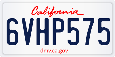 CA license plate 6VHP575