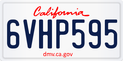 CA license plate 6VHP595